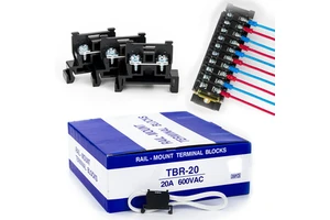 TBR-20 200Pcs/box Rail Mounted Screw Terminal Block Single-Tier Terminal Combination-20A Terminal Block