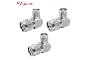 Low Loss RF Coax Connector TNC Male M Plug to TNC Female F Jack 90 Deg Right Angle Adapter for GPS Antenna Cable and RF System