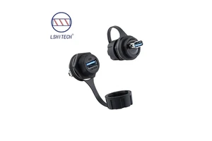 Lshitech USB Type-A Waterproof Electrical Plug Cable Power Connector Usb Female to Usb Female Connector