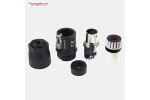 CE Certified 94V-0 HB Flame Retardant Standard Female Power Connector Brass Contacts Nylon Housing 32A 250V Rated For Audio