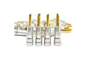 QINCROWN QC-305 GS-200b Rhodium Plated High-end Solderless Male Banana Plug HI-FI Speaker Connector with 5.0mm Max Wire Diameter