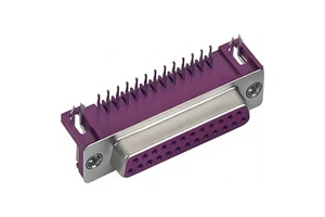 Plug-In Type HDR15 Female Connector Bent Pins Three-Row Black 8.89 Socket Electronic Component Processing