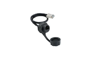 LSHITECH RJ45 Aviation Connector Shielded Industrial Panel Mount Bulkhead for Network Industrial Equipment