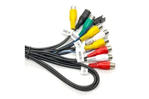20 Pin RCA Audio Video Harness with SIM Card Slot Cable Subwoofer Output CVBS Aux Amp Control Fan Jack Mic Wire for Car Android