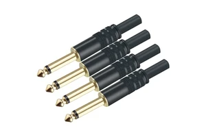 Jack 6.35mm Connector HIFI Mono Microphone Plug 6.35mm Male Gender Soldering Wire Connector Smoothly Plating Audio with Spring