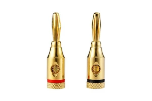 4mm Gold Plated Zinc Alloy Male Banana Plug Audio Speaker Socket Cable Connector for Power Amplifier