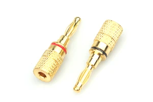 High End 4mm Metal Gold Plated Banana Plug Connector 30V-60V/6A-32A for Audio & Video Applications