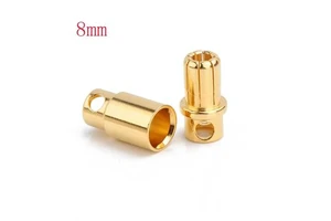 2mm 3mm 3.5mm 4mm 5mm 5.5mm 6mm 6.5mm 8mm Gold-plated Bullet Plug High Current Banana Connector for RC Lipo