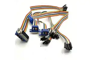 Custom D-Sub DB Female Male Connector Rainbow Flat Ribbon Cable