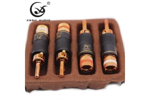 YIVO XSSH Audio DIY OEM Hi-end Male Banana Jack Plug Connector Red Pure Copper HIFI Speaker Plugs Adapter for Cable Wire
