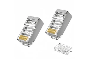 Hot Sale 8P8C Connector RJ45 Ends Cat6A Cat7 Cat6 8P8C RJ45 Connector Shielded Crystal Ethernet Cable Crimp Connectors LAN Crimp