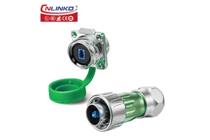 Fiber Optic Plug Signal Ip67 Waterproof Metal Connectors Fiber Optic Plug Round Connector