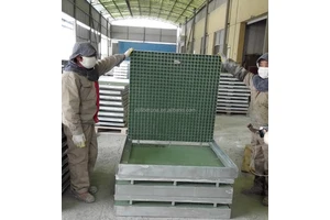 Durable HDG Steel Frame FRP GFRP Glassfiber Manhole Cover SS Locked with High Quality Material
