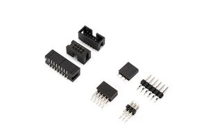 Surface Mount 2.54 Double Row Copper Pin Header Black Housing Right-Angle Dip Way Board Board Mezzanine Connectors