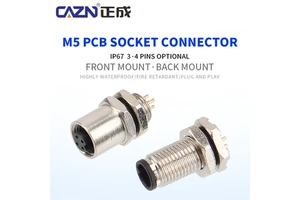 M5 Metal Sensor Connector 3-core 4-core PCB Panel Mount Male Female Waterproof Plug Socket