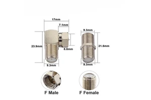 F81 Dual-Port Female Coaxial Cable Connector for RG6 Coaxial Cable Extender F-Type Nickel-Plated Adapter Suitable for TV