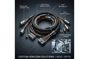 Custom Copper Core PTFE Insulated Computer Use Wire Harness Adapter Connector IP66 Rated 36/10pin Fish Game Accessory