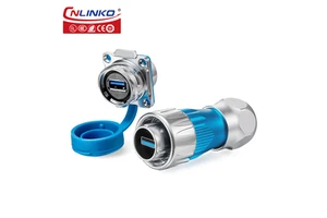 Metal Housing M24 USB 3.0 Circular Waterproof USB Connector