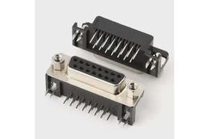 DR HDR Right Angle D Sub DB 15-Pin D-Sub VGA Female to Male Connector for PCB Applications