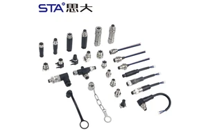 M8 Waterproof Connector 3 4 Pin D Code 5B 6 8 Pin Male Female Solder Welding Flange Square Socket IP67 Signal Aviation Plug