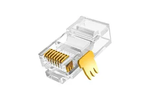 24AWG Cat5e RJ45 UTP Network Connectors rj45 pass through ethernet connector rj45 cat6a connector 50u gold plated manufacturers
