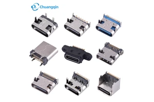 USB-C Type-C Female Connector 16P PCB SMT Copper 5A High Temperature Plastic