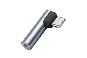Right Angle Type C To 3.5mm Audio Connector Aluminum Alloy HiFi DAC Sound Adapter With Microphone Function Compatible