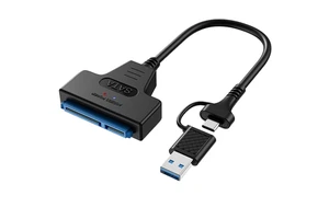 Easy Drive Line SATA to USB3.1 DC Power Supply Adapter with OTP Protection PC Fireproof Material for Laptop Use; Brand New