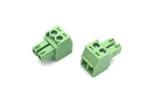 3.81 Pitch 2P Earless Female Socket Pluggable Connector Straight Screw Green PA66 Terminal Block DEYCONN