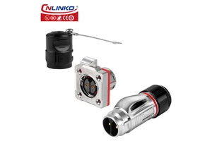 Cnlinko BD 20 Series Connector Manufacturer Locking Screw Type 2 Pin Power Signal Waterproof Electric Wire Connector
