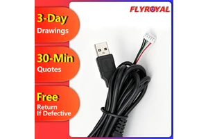 USB-A Male Plug To JST 5 Pin Connector Custom Cable Assembly Wire Harness For PCB Electronics Industrial