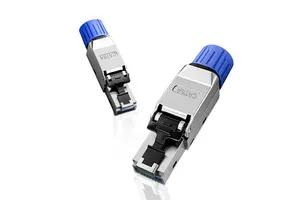 ZHEFAN Gold-Plated Cat6e RJ45 Network Connector 10Gbps Transmission 500MHz 23AWG Shielded SFTP Surface Mount Ethernet Connector