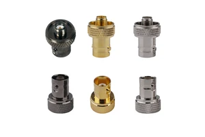 BNC Female to SMA Male / SMA Female RF Adapter, Gold / Nickel / Black Plated Coaxial Connector for Walkie Talkie & CCTV Camera