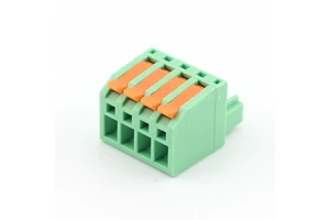 4P Brass Terminal Blocks 3.5mm Plug-in Type Splice 300V 10A Free Hanging In-Line PCB Connectors