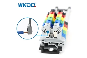 WKDQ UK2.5 2.5mm Screw Clamp Terminal Block Feed Through Screw DIN Rail Terminal Blocks