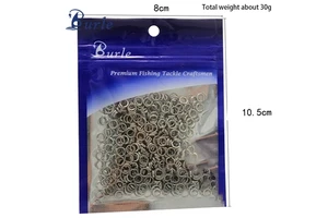 100pcs/bag High-strength Bait Ring Buckle Connecting Treble Hooks Strong Double Ring Stainless Steel Connector