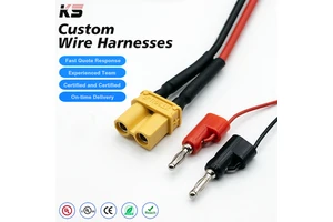 Custom XT30 Male Female Connector 4.0mm Banana-shaped Lamp Plug Charger Wire Harness Assembly
