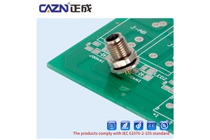 IP67 Waterproof M5 PCB Panel Mount Connectors 3/4-Pin Straight Male/Female Socket Terminals Brass Nickel-Plated Fastened