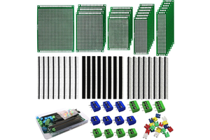 82-Piece DIY PCB Prototype Printed Circuit Board Kit with 19-Piece Board to Board & Mezzanine Connectors