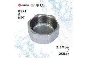 Jianzhi Threaded Hexagon Cap Nut Galvanized Steel Connector 3 Inch Plumbing Materials China Fire Fighting Pipe Fitting