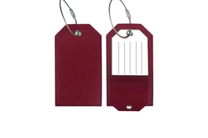 Durable Faux Leather Travel Bag Tag With Secret Window Metal Loop Bulk Wholesale for Personalized Cruise Ship Gear