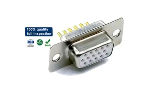 LUNG KAY D-SUB 15Pin Female Connector 3-Row High Density Solder Type High-quality Db9 D-sub 15Pin Connector for Cable