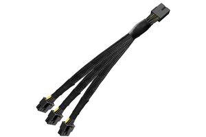 PCI-E 8 Pin Female to 3X GPU8 Pin Male Sleek Sleeved Power Extension Cable for Graphics Card Connector Accessory