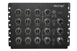 EN50155 L3 Industrial M12 PoE Switch 12xPoE Gigabit Ports with 4xBypass Ports 32Gbps -40~75C IP67 SNMP 5-Year Warranty Hi-Net