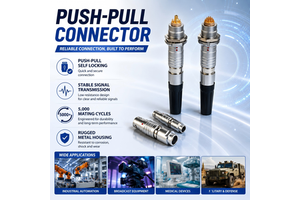 UHUB Small Size 0B Series Connector Compact Circular Push Pull Metal Plug Fast Connection System For Electronic Device