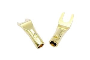 Y/U Type Banana and Tip Connectors Gold-Plated Copper Audio Cable Plug Factory Outlet Y Fork Speaker Cable Connector