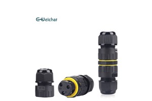 IP68 Waterproof Copper 3-Pin Circular Connector With 3-Core Quick Wire Terminal For LED Outdoor Power Wire Interconnection 32A