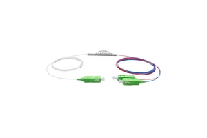 1310 1490 1550nm FBT Fiber Optic Coupler 2 Way 10/90 Split Ratio Steel Tube Splitter