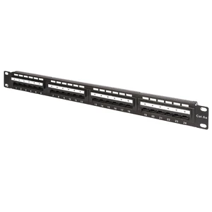 Superior quality CAT6A Patch Panel 24 Oblique Ports Network RJ45 UTP 19 inch Rack Mount Type With Led