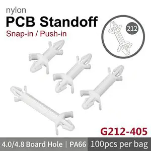 Aircraft Head PCB Spacer Snap-in Nylon PCB Standoff 4.0mm Mount Hole Plastic Support Post Push Fit PCB Isolation Column L4.8mm